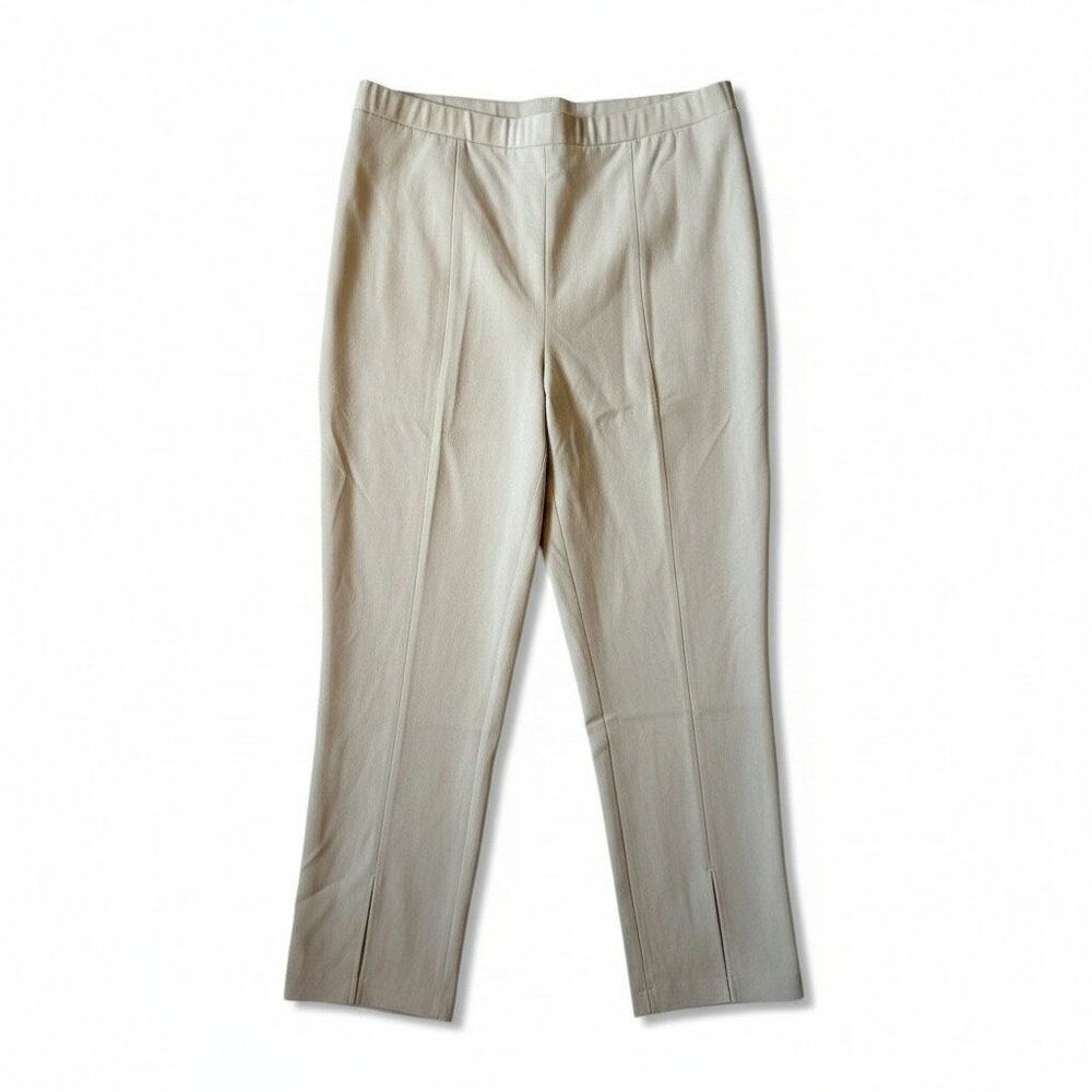 1 State New Womens Pull On Front Slit Pants Cream Plus Size 18 Casual Comfort